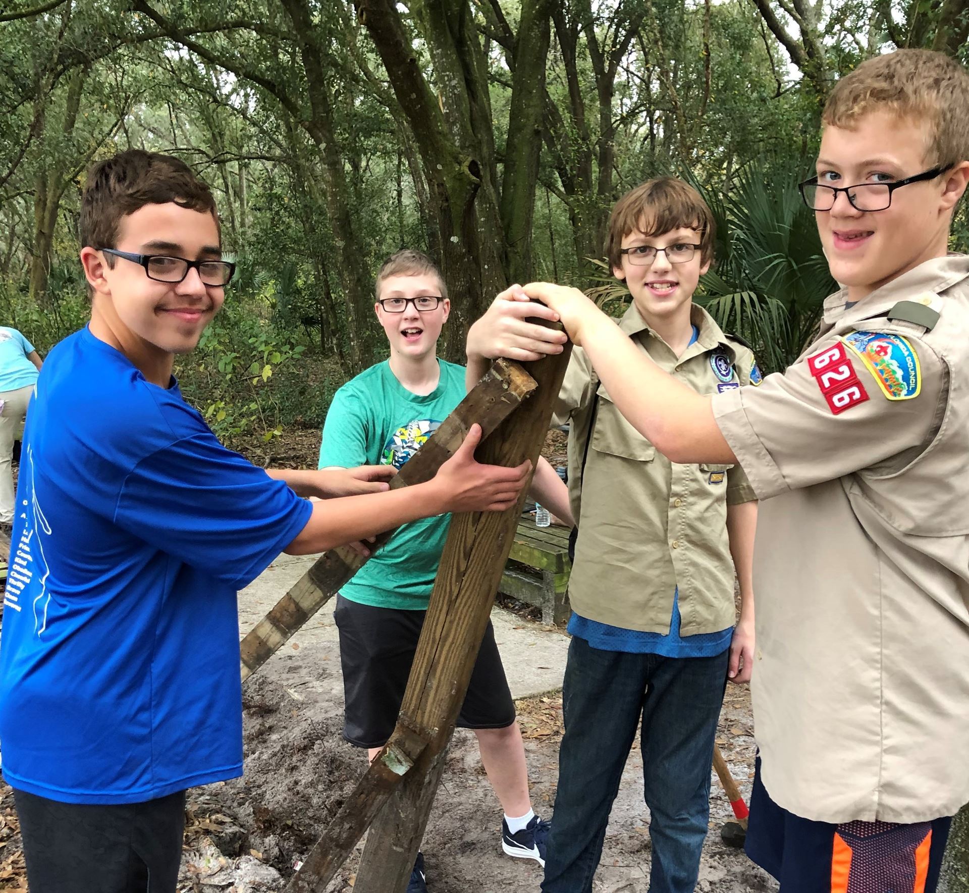 Photo Boy Scouts of Troop 626 Completing Project
